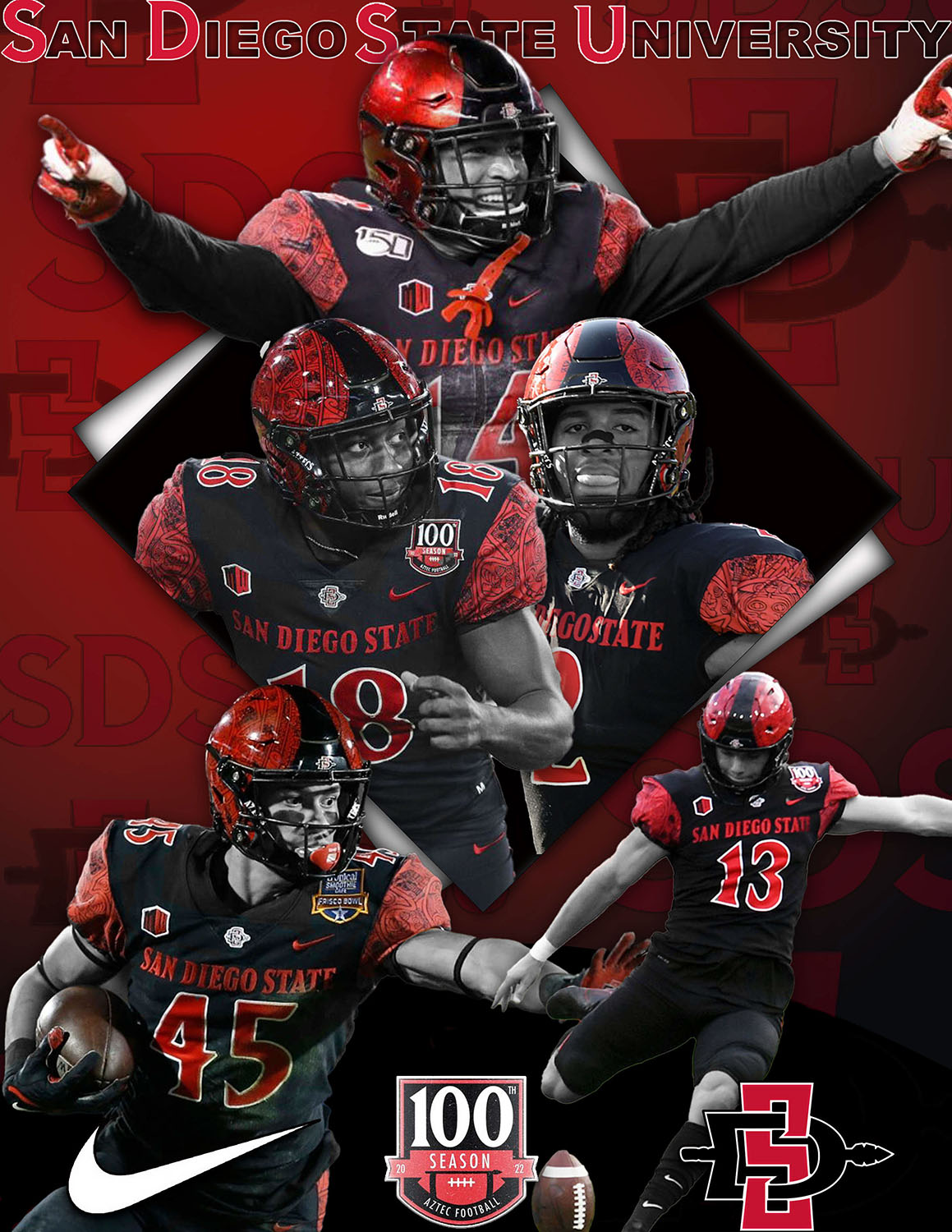 San Diego State Football Poster San Diego State Football Poster