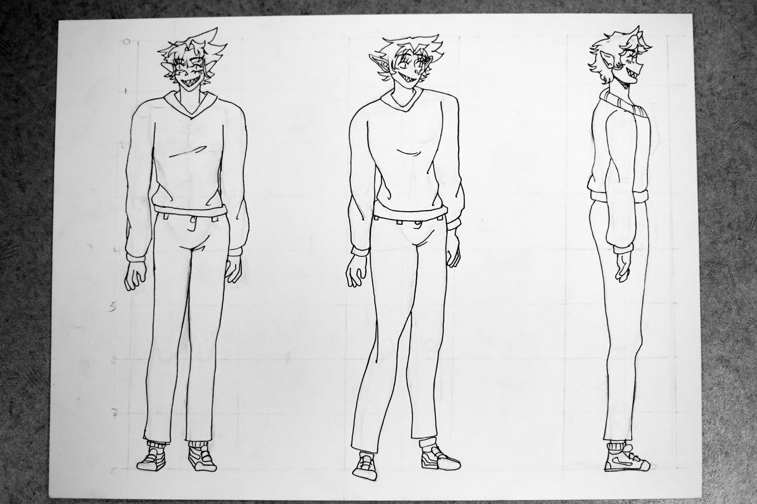 Cartoon drawing from 3 sides Cartoon drawing from 3 sides