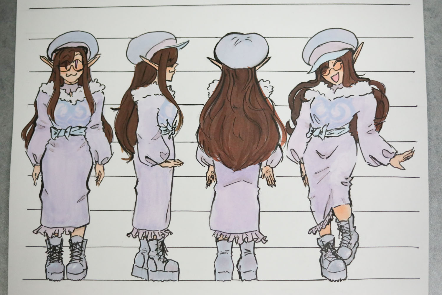 colored pencil drawing of female from 4 sides colored pencil drawing of female from 4 sides