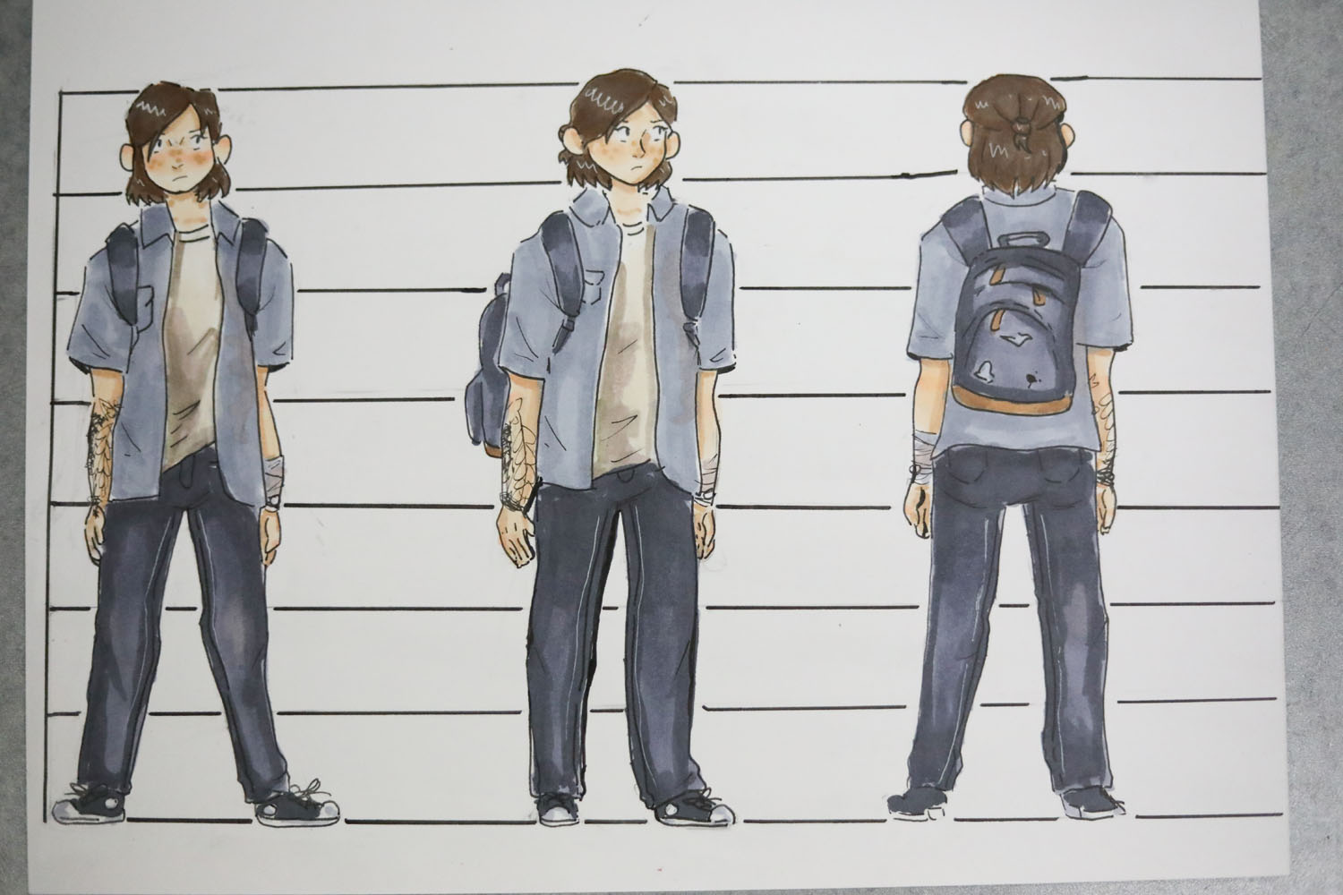 colored pencil drawing of male from 3 sides colored pencil drawing of male from 3 sides