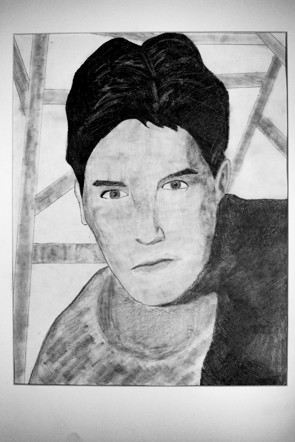 Pencil drawing of man in shadow Pencil drawing of man in shadow