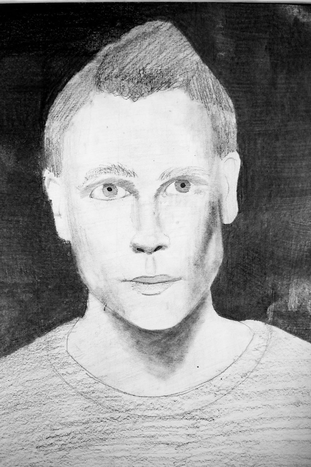 Pencil drawing of man with short hair Pencil drawing of man with short hair