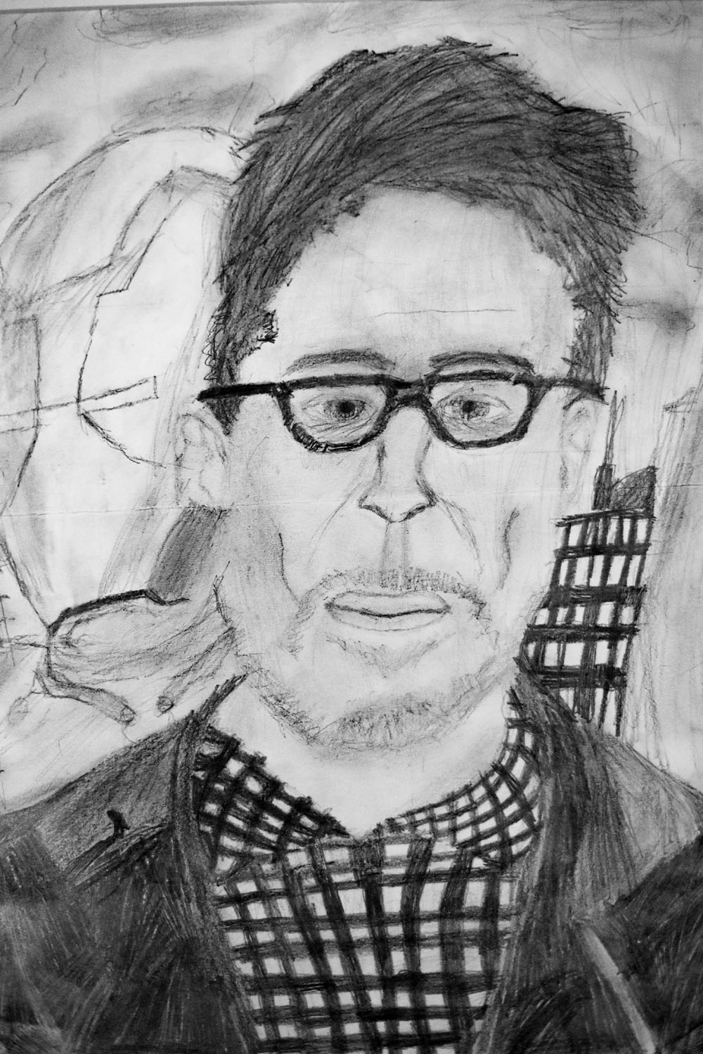Pencil drawing of man in a jacket Pencil drawing of man in a jacket