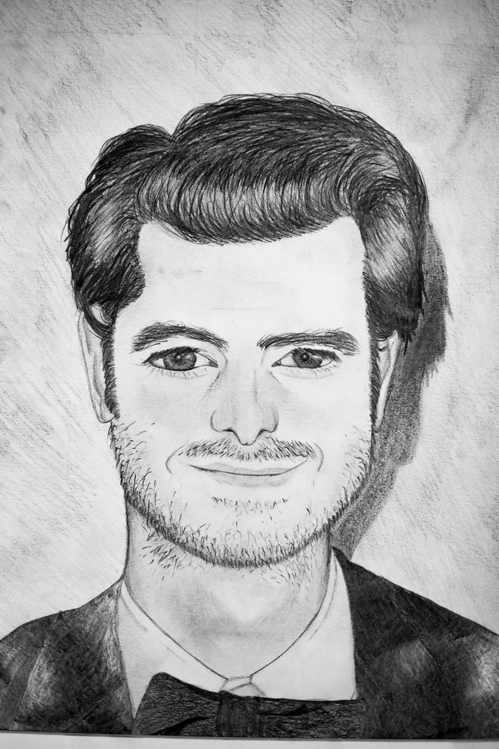 Pencil drawing of a man in a bow tie Pencil drawing of a man in a bow tie