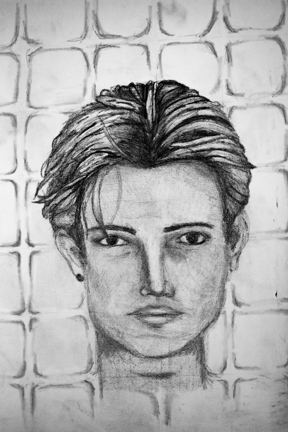 Pencil drawing of a man with a earring Pencil drawing of a man with a earring