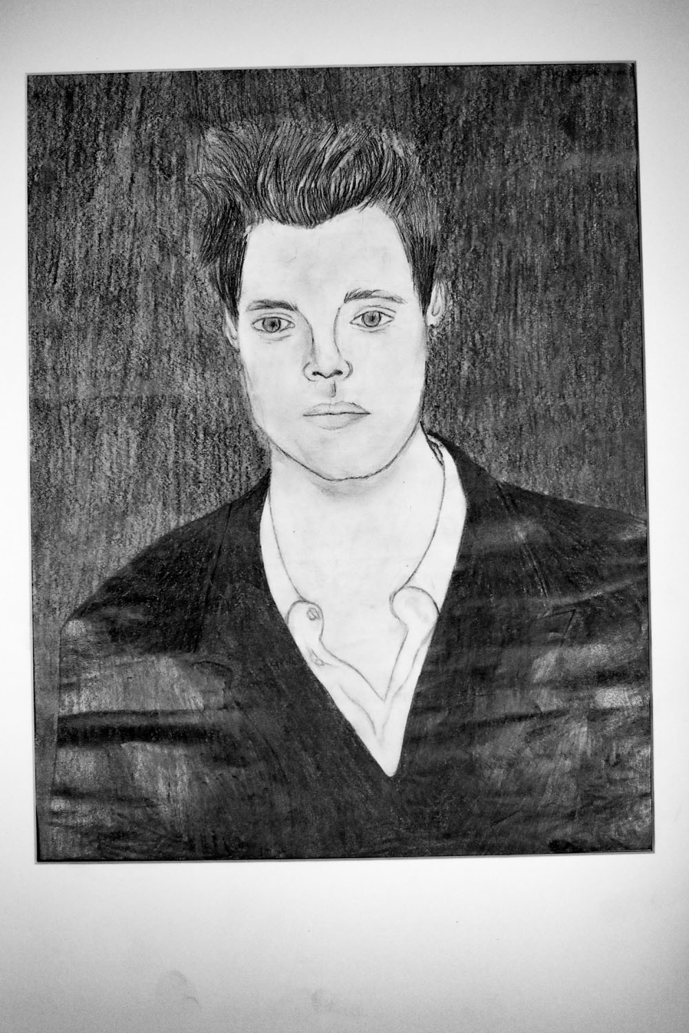 Pencil drawing of man with a jacket Pencil drawing of man with a jacket