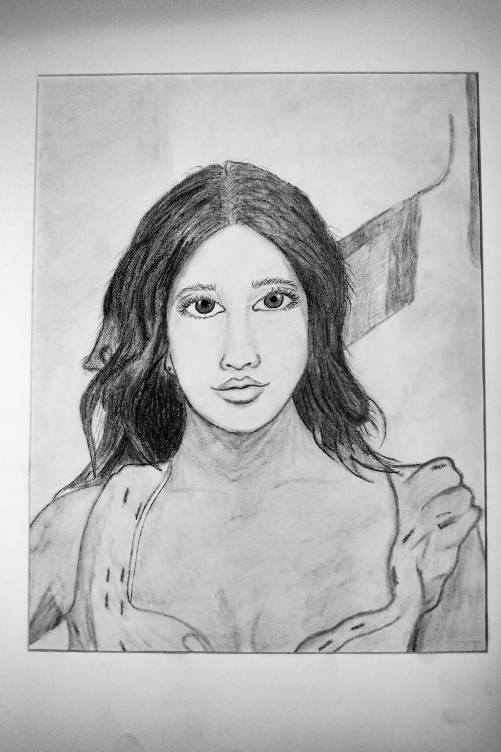 Pencil drawing of a woman in a dress Pencil drawing of a woman in a dress