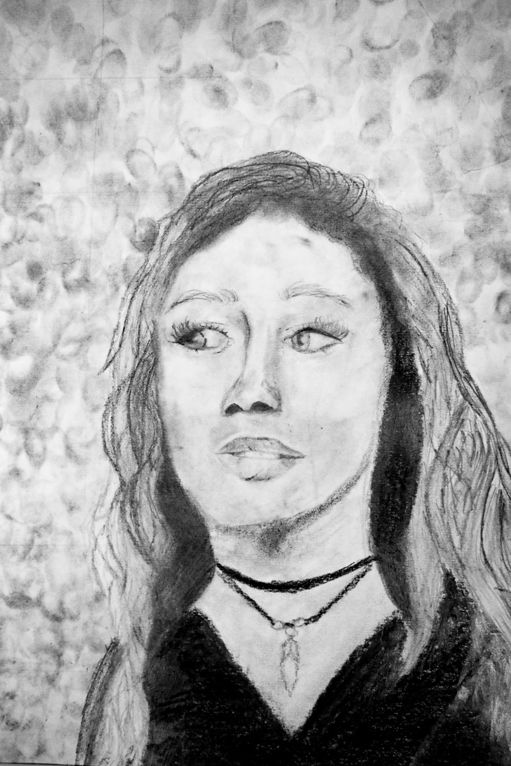 Pencil drawing of a woman looking right Pencil drawing of a woman looking right
