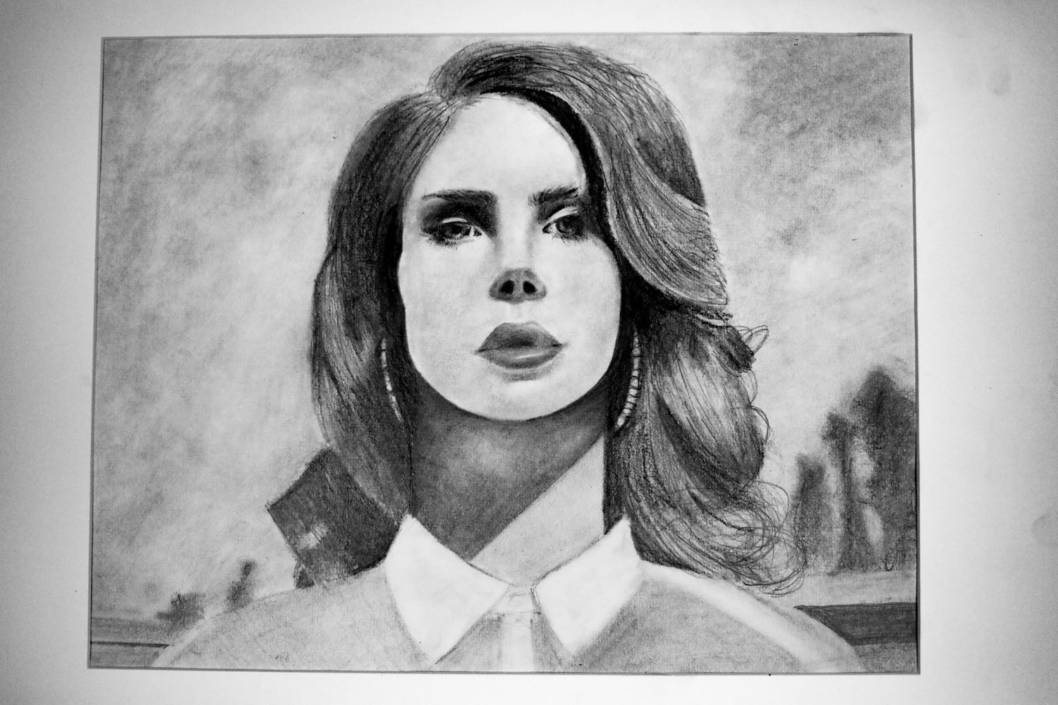 Pencil drawing of a woman in dramatic lighting Pencil drawing of a woman in dramatic lighting