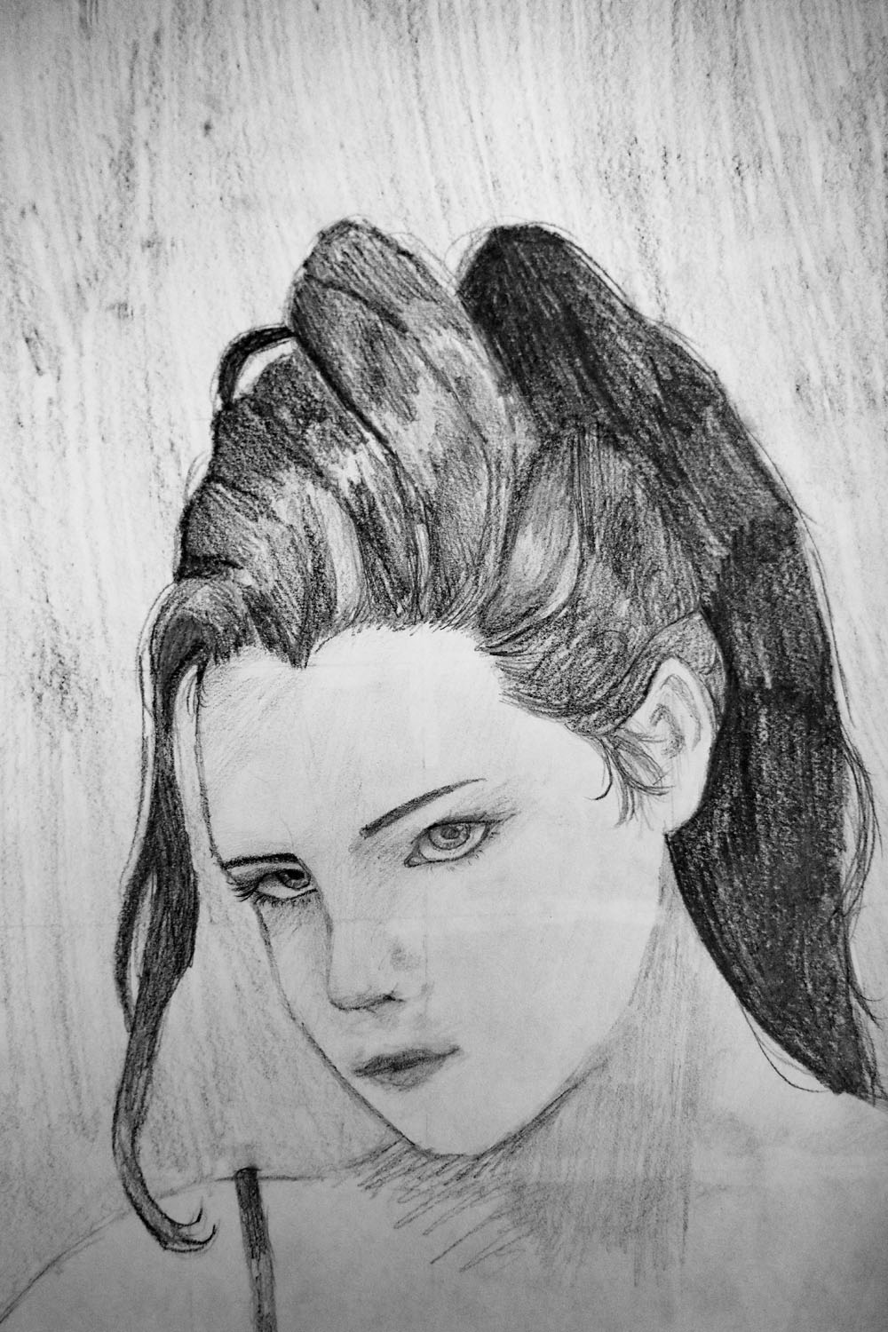 Pencil drawing of a young woman Pencil drawing of a young woman