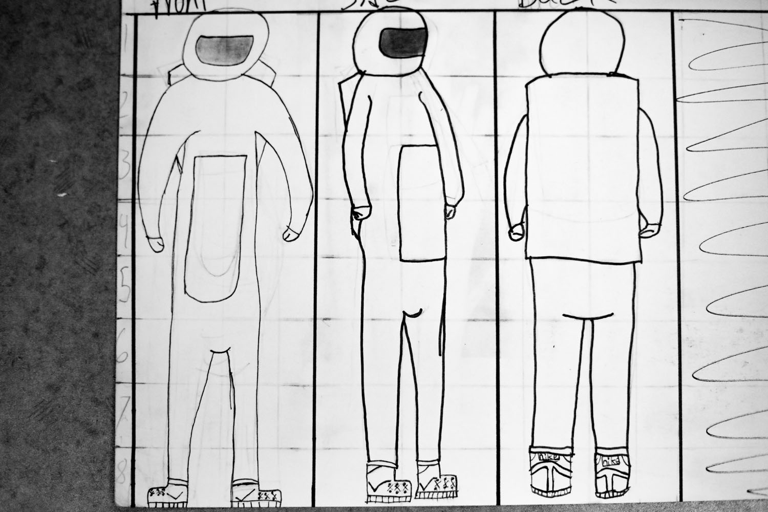 Study pencil drawing of an astronaut Study pencil drawing of an astronaut