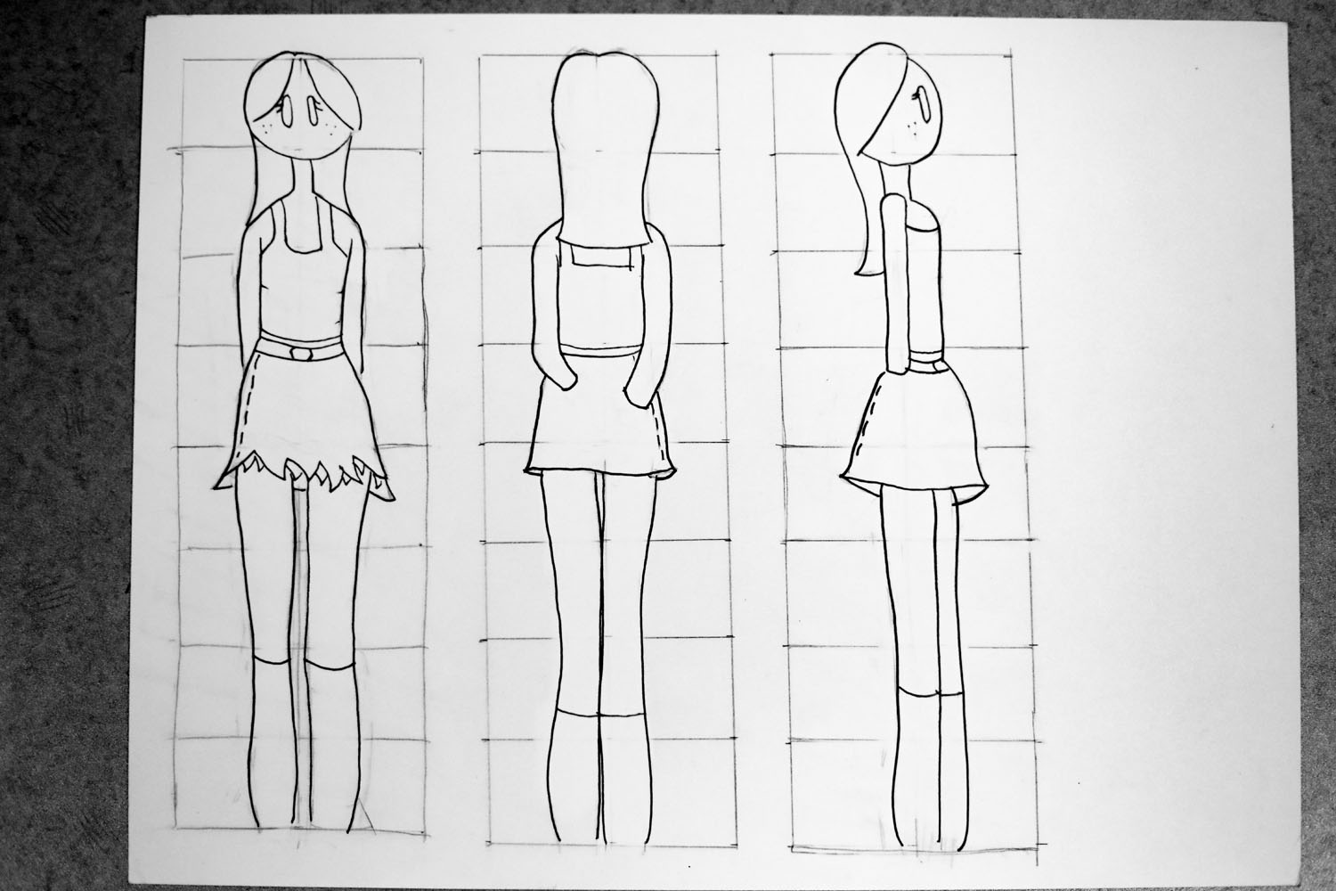 Study pencil drawing of 3 sides Study pencil drawing of 3 sides