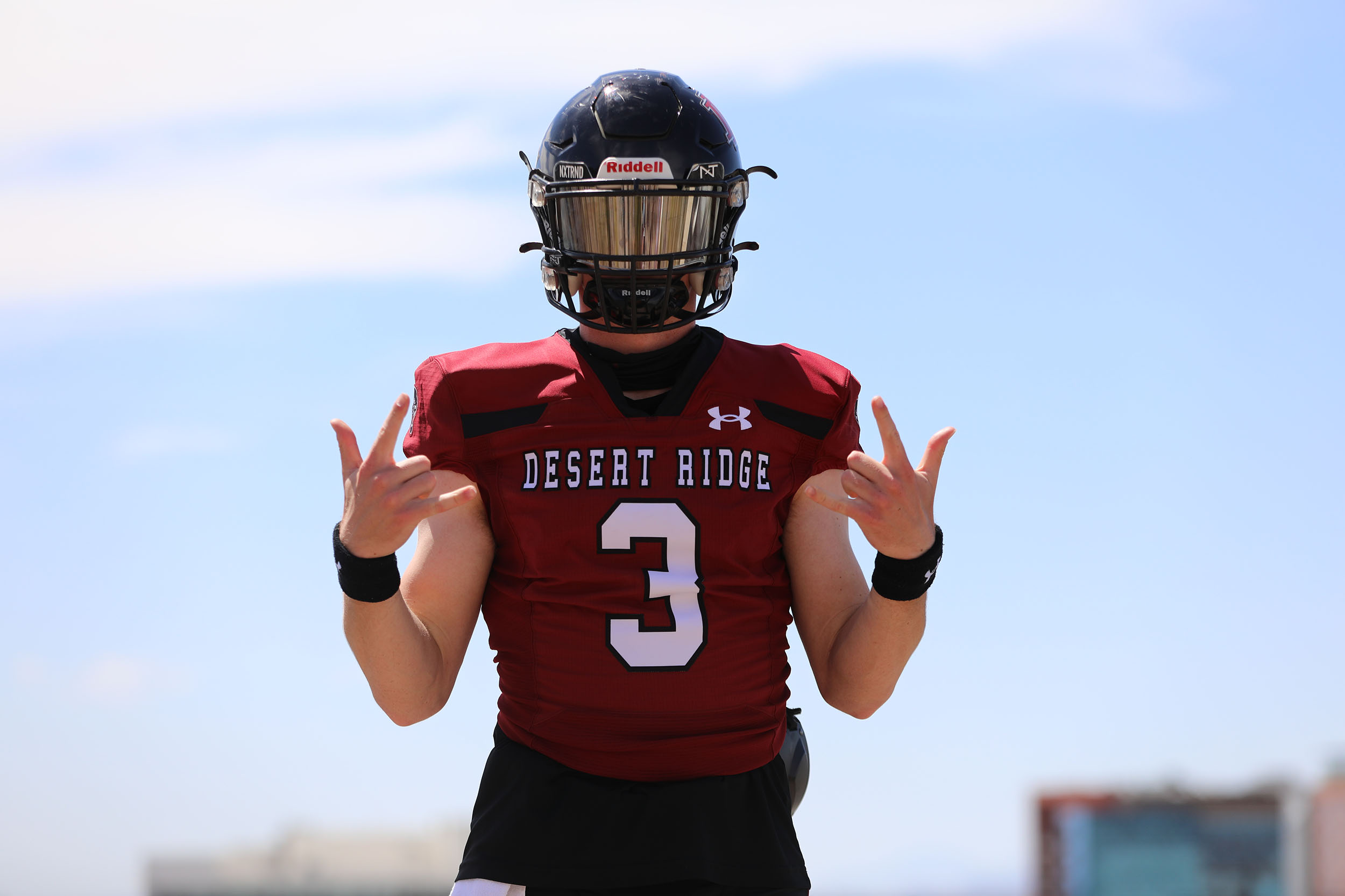 Desert Ridge Football Player on A Mountain Desert Ridge Football Player on A Mountain