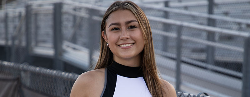 Sophia by the football field