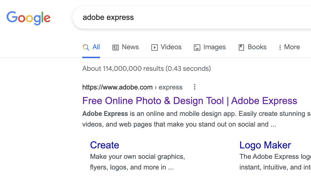 Adobe Express Google Search Page Adobe Express Google Search Page