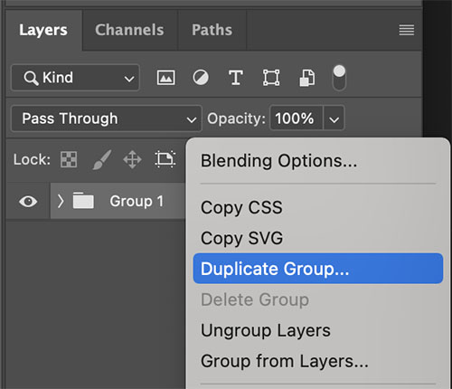 Duplicate the groupn