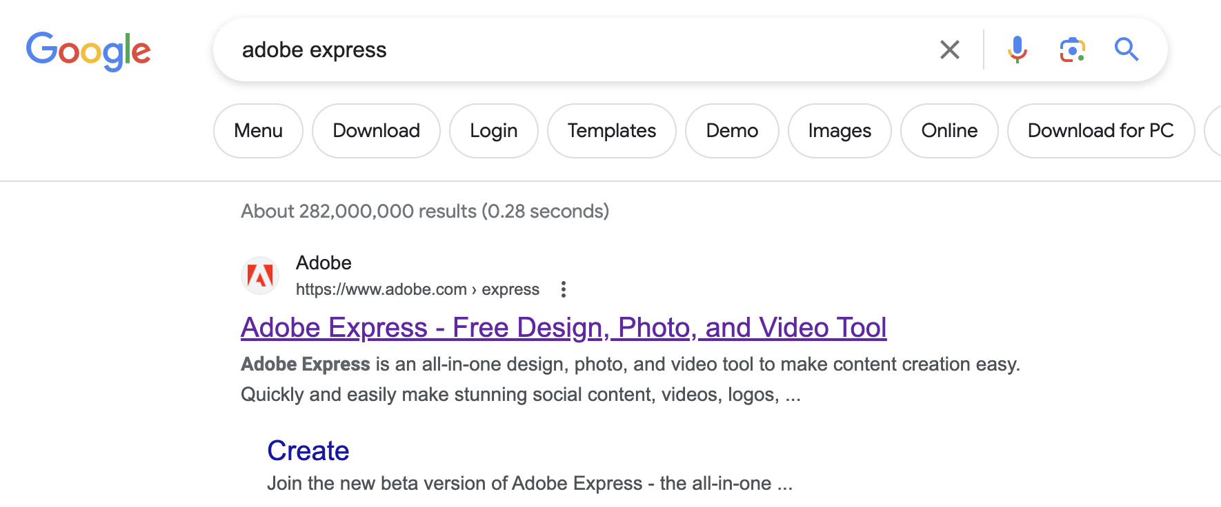 Adobe Express Google Search Page Adobe Express Google Search Page