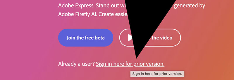 Sign up for Adobe Express