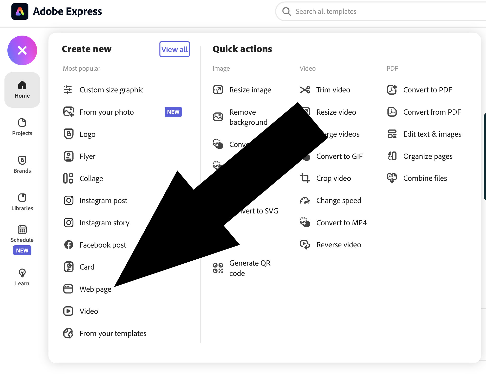 Web Page Express link Web Page Express link