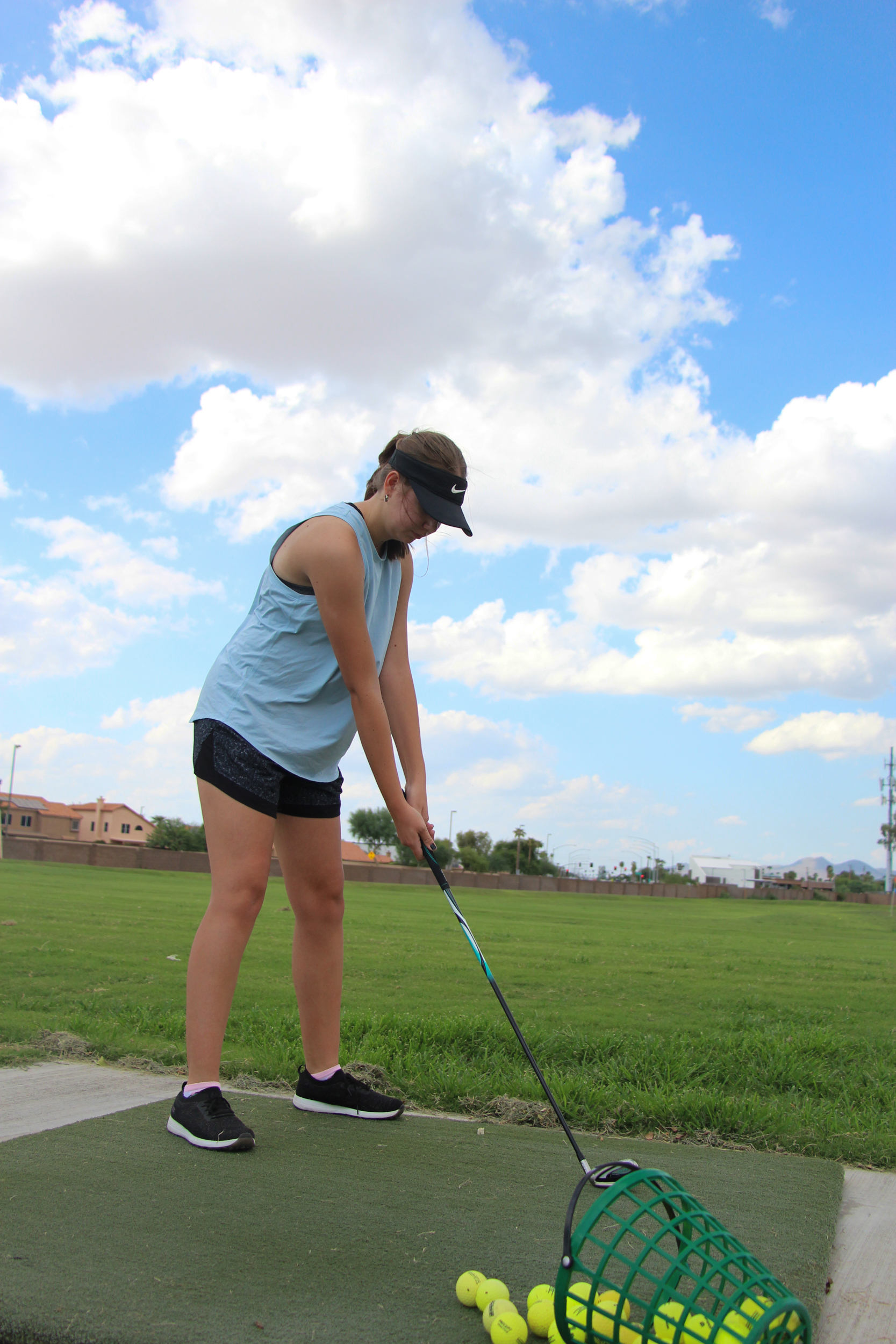 DRHS Ladies Golf setting up